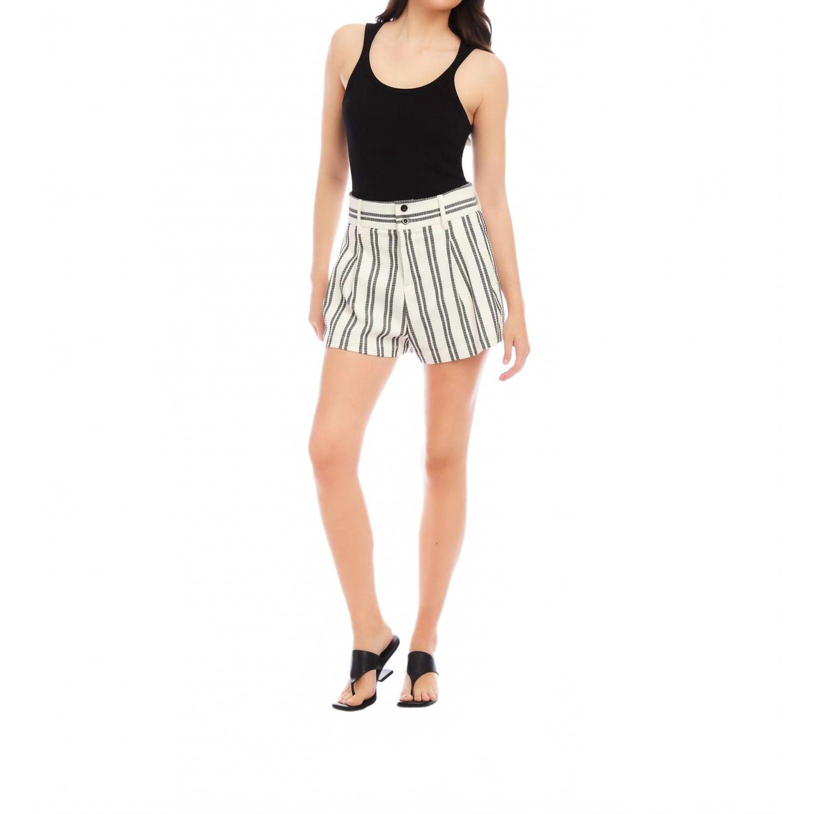 New Fifteen Twenty Cece Pleated Trouser Shorts In Stripe